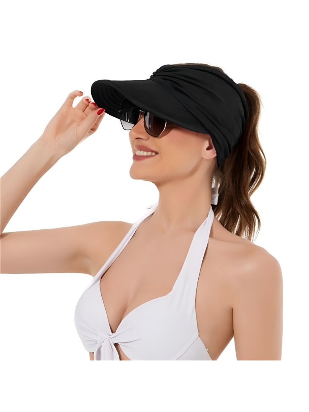Sun Visor Hat Wide Brim Sun Hats Summer Beach Hats for Women Foldable